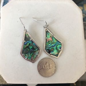 Kendra Scott Alex Abalone Earrings Silver Tone